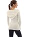 PattyBoutik Women Hoodie Long Sleeve Open Stitch Sweater (Off-White Small)