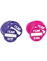 Winsharp Gender Reveal Golf Balls Juego de pelotas de golf explosivas - 2 pelotas - 1 rosa y azul más camisetas de golf y 20 pegatinas de votación de género para bebés rosa y 20 azules