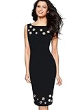 Vfemage Womens Elegant Hollow Out Casual Party Bodycon Sheath Dress