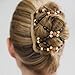Butterfly Magic Wood Beads Double EZ Hair Comb Clips Hair Slide Combs Stretchy Women Hair Accessories