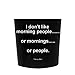 Funny Guy Mugs I Don't Like Morning People Travel Tumbler With Removable Insulated Silicone Sleeve, Black, 16-Ounce
