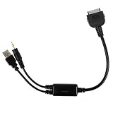 Mosuch iPod Adapter Charge and Audio Cable with USB and 3.5mm for Select BMW and Mini Cooper Car Models - Control From Your Wheel