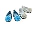 American Fashion World 2 Pack of Flower and Sequin Flats: Teal and Silver| Fits 14