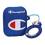 Coralogo Compatible with Airpods 1/2 Cute Case,Cartoon Character Silicone Airpod Designer Skin Kawaii Funny Fun Cool Keychain Design Cover Kids Teens Air pods Cases for Girls Boys(3D Blue Champin)