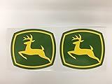 2 John Deere Badge Diecut Decals by SBD Decals (3 Inch)