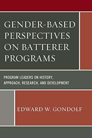 Gender Based Perspectives On Batterer Programs Program Leaders On History Approach Research