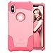 Protective iPhone X Case, Wrestler Military Grade Drop Protection iPhone 10 Case Two Piece Thin Hybrid Phone Cover with Reinforced Corners for iPhone X (Coral Pink/Rose Pink)