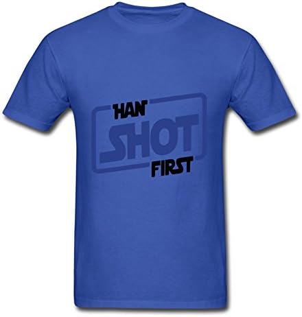 DarylAguil Blue Casual Vogue Han_shot_first T Shirt Large Men Personalized