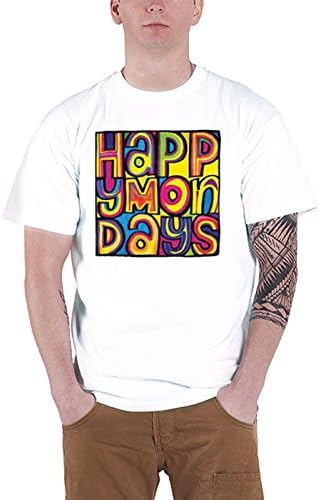 Happy Mondays Classic Logo Official Mens New White T Shirt