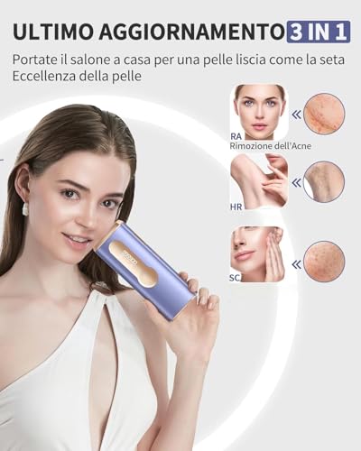 Haarlosy Pulsed Light Epilator with Cooling Function – 3 in 1 IPL Laser Epilator for Women and Men, 9 Adjustable Energy Levels Suitable for Body, Face, Armpits, Sensitive Legs LCN1210
