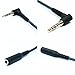 KetDirect 100cm(3.2ft) Right Angle 4 Pole 3.5mm 1/8 inch Male to 4 Pole 3.5mm 1/8 inch Female Stereo Audio Headphone Earphone Extension Cable Adapter Cord Tangle-Free Braided Wire
