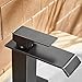 BWE Oil Rubbed Bronze Bathroom Faucet Modern Waterfall Single Hole Bathroom Sink Faucet Parts Square Spout Bath Lavatory Vanity and Supply Hose Single Handle
