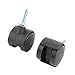 uxcell Plastic Furniture 6mm Dia Thread Screw Stem Dual Swivel Caster Wheel 10pcs Black