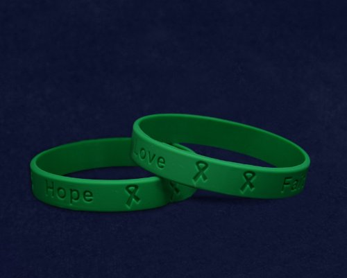 Green Silicone Bracelets - Adult Size (50 Bracelets)