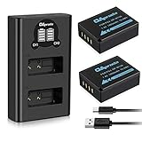 OAproda 2 Pack NP-W126 Battery and Smart LCD Display Dual USB Charger Compatible with Fujifilm NP-W126S, X-T20, X-T10, X100F, X-H1, X-T3, X-T2, X-T1, X-A5, X-A3, X-A1, X-E1, X-E2, X-M1, X-Pro2, X-Pro1