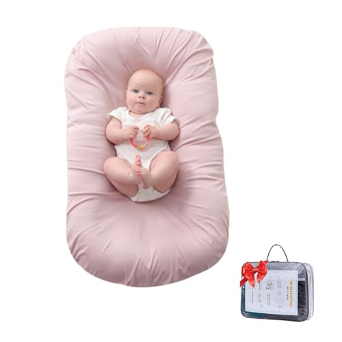 Loevin Baby Lounger for Tummy Time,Soft Gym Play Mat for Newborns,Portable Newborn Babies Essentials Gifts & Floor Cushion for Boys & Girls 0-12 Months(Pink)