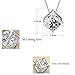 KOHAKOU Women's 18K White Gold Plated CZ Crystal Pendant Necklace Magic Cube Square Shape Necklace
