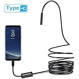 Depstech USB-C &amp; Micro USB Endoscope, Semi-rigid USB Type-C Borescope Inspection Camera 2.0MP CMOS HD Waterproof Snake Camera with 8 Adjustable Leds for Android, Windows &amp; Macbook Device - 16.4ft(5M)