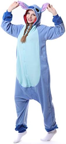 Onesie Pajamas Christmas Unisex Adult Costume Fleece Sleepwear New Stitch Onepiece Cosplay