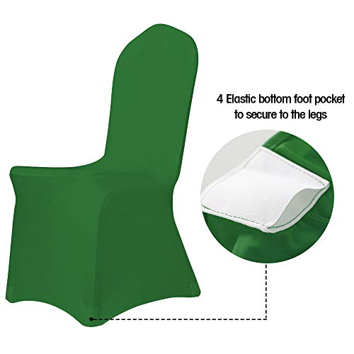 Desirable Life Pack of 10 Removable Spandex Stretch Dining Chair Cover Slipcover Protector for Party Wedding Banquet Celebration, Multi Colors for Choice