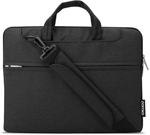 Laptop Sleeve,Notebook Waterproof Multi-function Handbag One Shoulder Message Carry Bag Case for Macbook Air/Pro 11" 12" with Velvet Lining (Black")