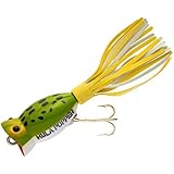 Arbogast Hula Popper Topwater Fishing Lure, Frog White Belly, G760 (2 in, 3/8 oz)