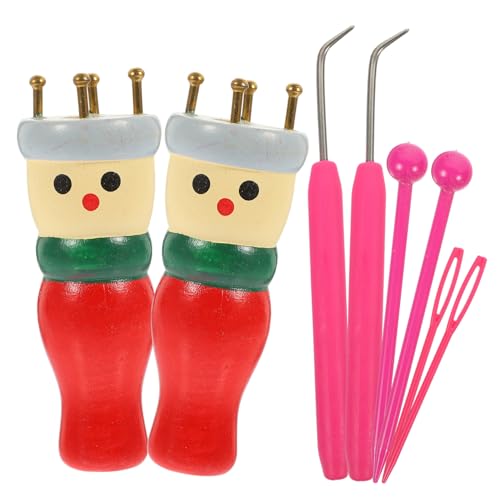 Gatuida Wooden Yarn Spool Knitting Tool Lightweight DIY Knitting Kit with Needles for Adults Handmade Bracelet and Necklace Craft Supplies Portable French Knitter