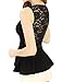 Allegra K Ladies Slipover Round Neck Hollow Out Sleeveless Peplum Tops S Black
