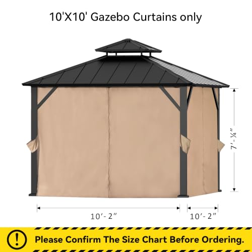 Covered Outdoor Universal Gazebo Curtain Review: 10'x10' 4-Panel Privacy Sidewalls image 14