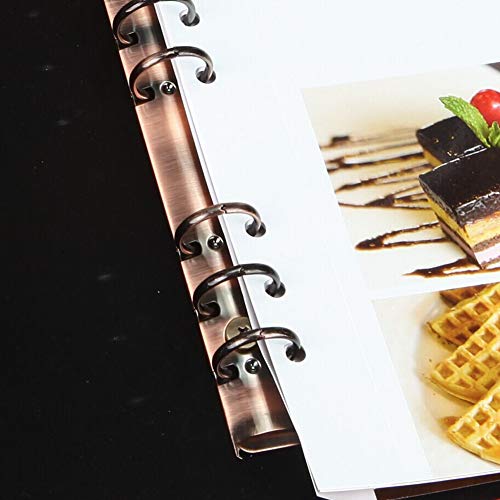 Exttlliy 2Pcs Metal A5 Notebook 6-Ring Binder Mechanism Replacement Kit Loose Leaf Binding Spines Combs for Personal Organizers Planners (Red Bronze)