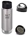 Klean Kanteen Wide Mouth Insulated Stainless Steel Bottle with 2 Leakproof Caps (Loop Cap and Cafe Cap 2.0)