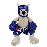 RealAus Souvenirs Boxing Kangaroo Bluey Stuffed Animal 16"/40cm soft plush toy Blue