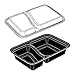 30 OZ. TWO COMPARTMENT BLACK RECTANGULAR VERSATAINER MICROWAVEABLE CONTAINERS...