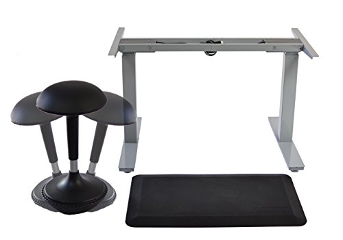 Rise Up Electric Adjustable Height & Width Standing Desk Frame. Ergonomic Sit to Stand Office Desk with 2 Motors. Programmable Memory Height Settings