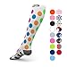 Go2Socks Compression Socks for Men Women Nurses Runners 20-30mmHg Medical Stocking Athletic (Polkadot,M)
