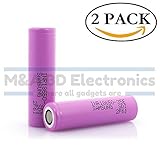 Samsung High Drain INR18650-35E 8A 3500mAh Rechargeable Flat Top 3.7V Battery, (2 Pcs) by M&A BD Electronics