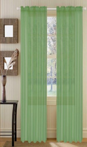 Asbury Elegant Voile Sheer Panel - 55"x84" (Sage)