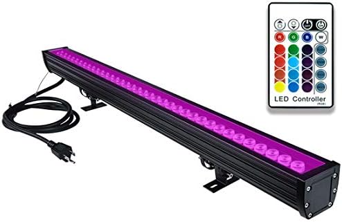 Wall Washer LED Lights, 108W RGBW Coloration Altering LED Strip Lights with RF Distant,120V, 3.2ft/40 “Linear RGB LED Lights Bar for Outside/Indoor Lighting Initiatives Carnival Get together Stage Casinos Bar Decor