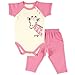 Touched by Nature Unisex Baby Organic Cotton Bodysuit and Pant Set, Giraffe, 3-6 Months