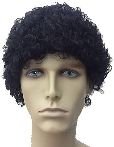 J S Emporium Men S Black Curly Fancy Dress Wig Short Curly Cut