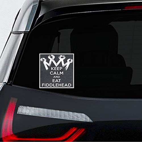 Makoroni - KEEP CALM AND EAT FIDDLEHEAD FERNS Car Laptop Wall Sticker Decal - 4.5'by4.5'(Small) or 7'by7'(Large)