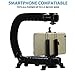 Cam Caddie Scorpion Jr Camera Stabilizer - Collapsible Stabilizing Smartphone Handle for All DSLR, GoPro, Mobile Phones with Integrated Cold Shoe and 1/4-20 Threaded Mounting Knob - Black