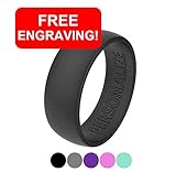 Comfort Band Personalized Silicone Ring, Customized Engraved Wedding Band for Men and Women
