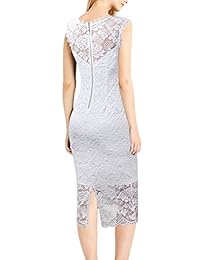 VFSHOW - Vestido sexy de encaje floral sin mangas para cóctel o fiesta