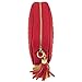 Simple Shoulder Bag Crosbody with Metal Chain Strap and Tassel Top Zipper (Red)