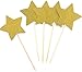 TooMeeCrafts Double Sided Gold Glitter Star Cake Topper for Twinkle Twinkle Little Star Baby Shower Theme Decoration Pack of 12