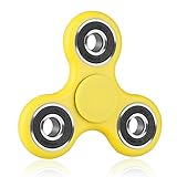 HITASION Hand Spinner Fidget Toys for Adults EDC ADHD Focus Ultra Durable High Speed 1-3 Min Smooth Spin Not Cracked (Yellow)