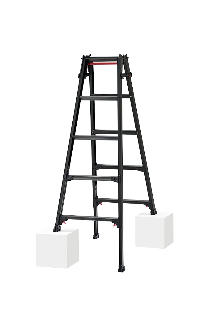 長谷川工業(Hasegawa) BLACK LABEL 伸縮式はしご兼用脚立(ワンタッチバー付) RYZB-15a (1.31~1.63m) (10910)商品画像