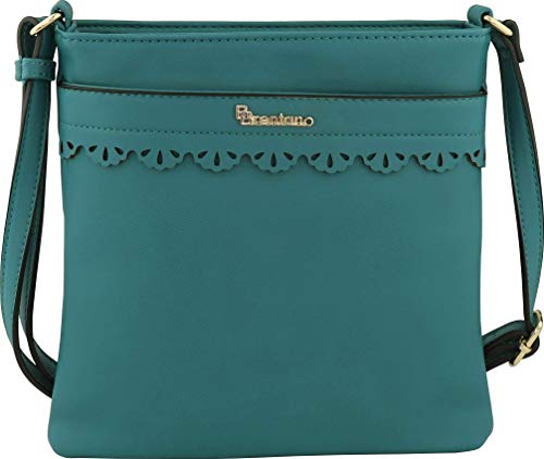 B BRENTANO Vegan Medium Crossbody Handbag Purse (Quetzal Green)