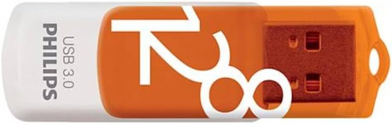 Philips USB 3.0 128GB Pendrive - Vivid Orange Rotating Cap Fast Speed